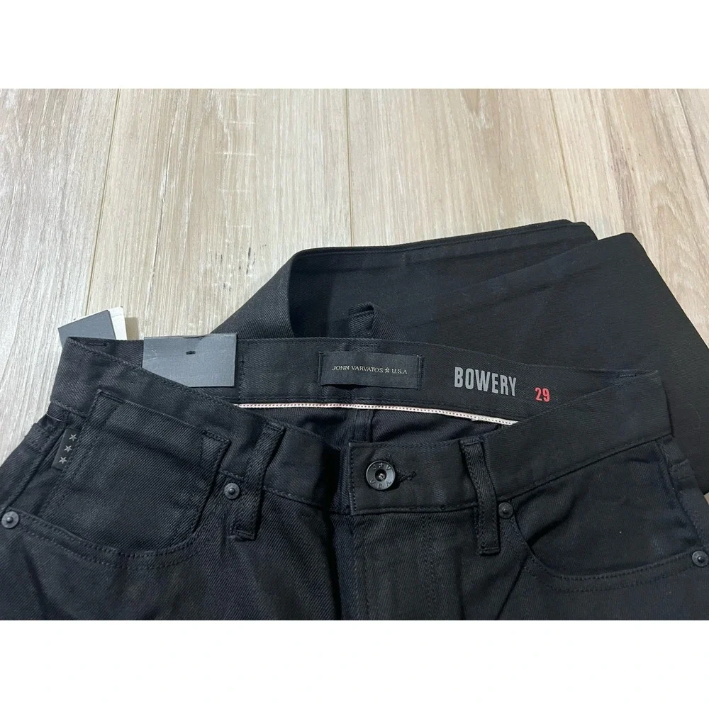 John Varvatos USA Men Black Bowery Slim Straight Jeans 29  NEW $198